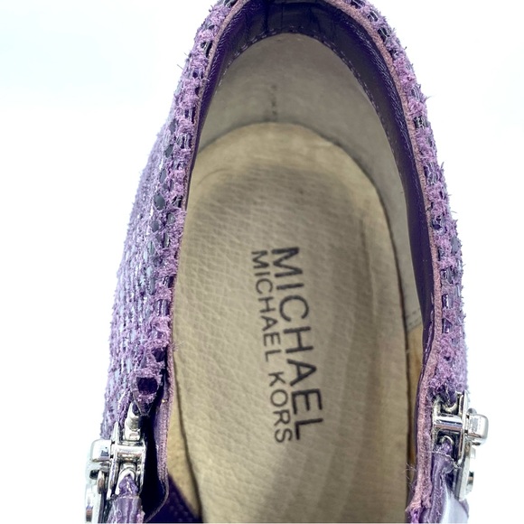 Michael by Michael Korrs | Purple Snakeskin Heeled Ankle Booties - Picture 5 of 13